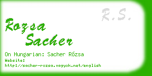 rozsa sacher business card